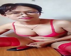 Asian Shemale Indo Masturbating Until Cum